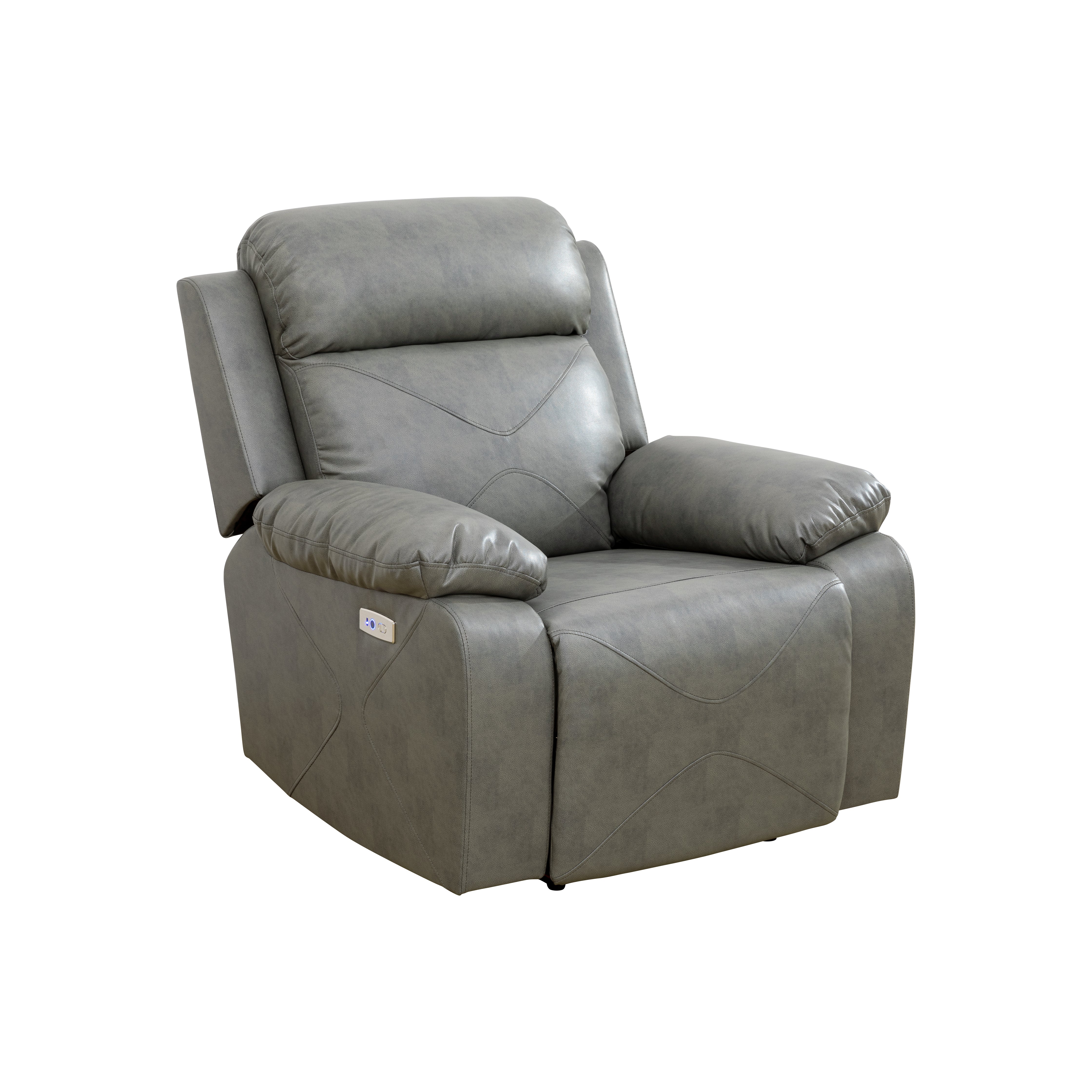 Ainehome Grey Breathing Leather Chair Living Room Sofa