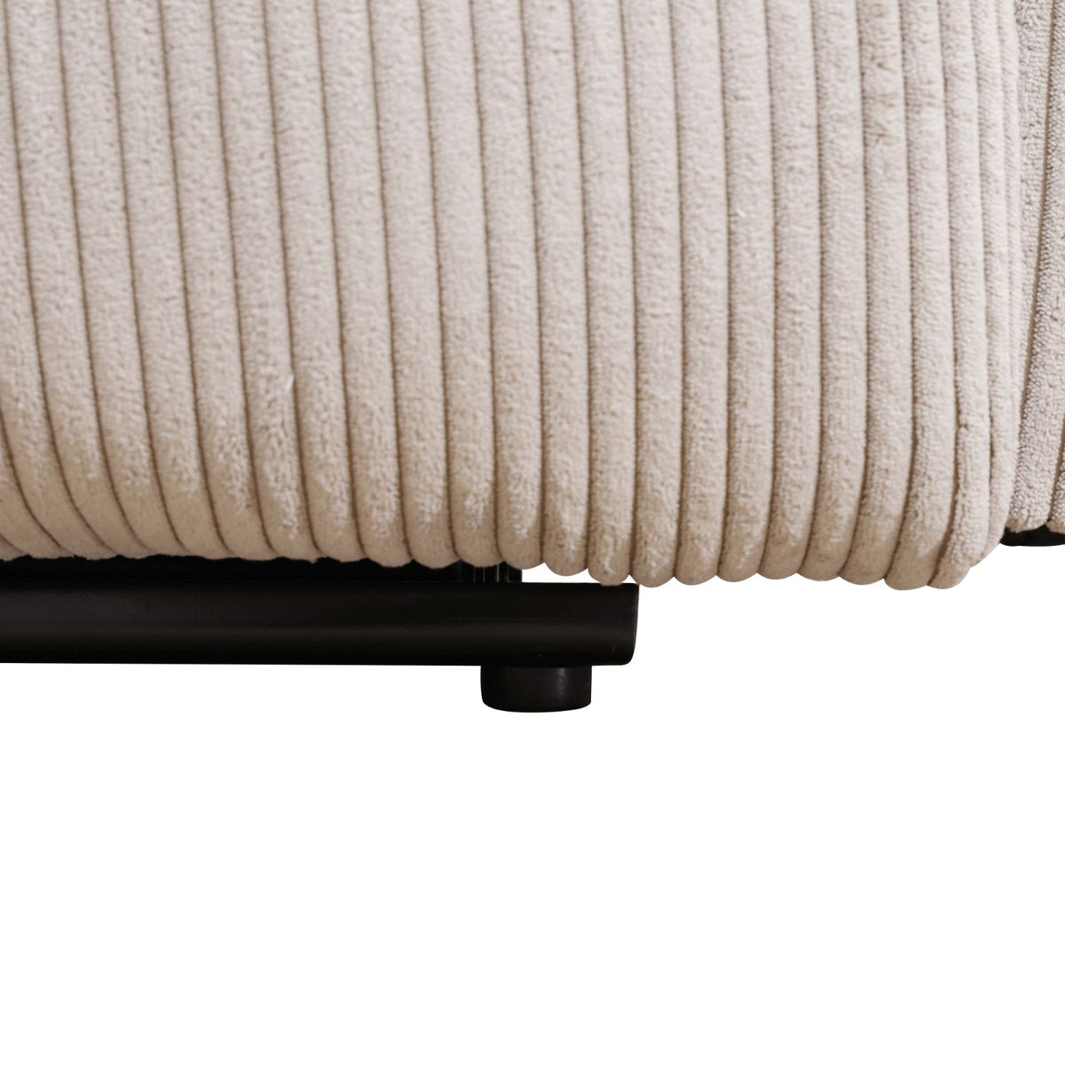 Off-White Stripe Fabric Reclining 3-Piece Sofa Set - product image 4