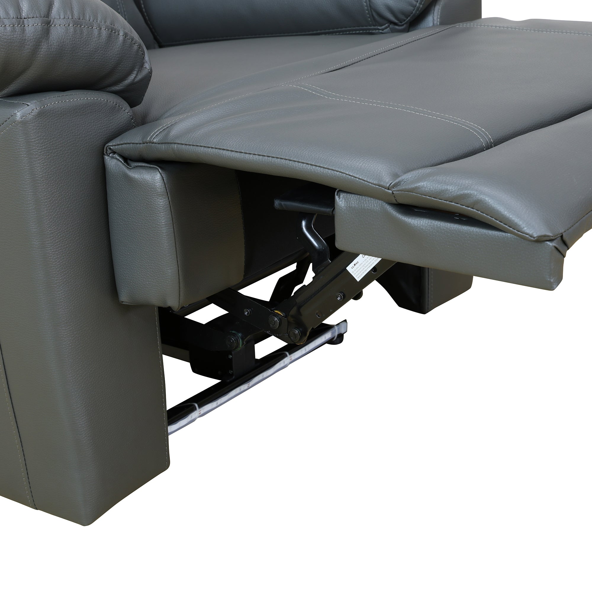 Deep Gray Breathing Leather 3-Piece Living Room Recliner Sofa set