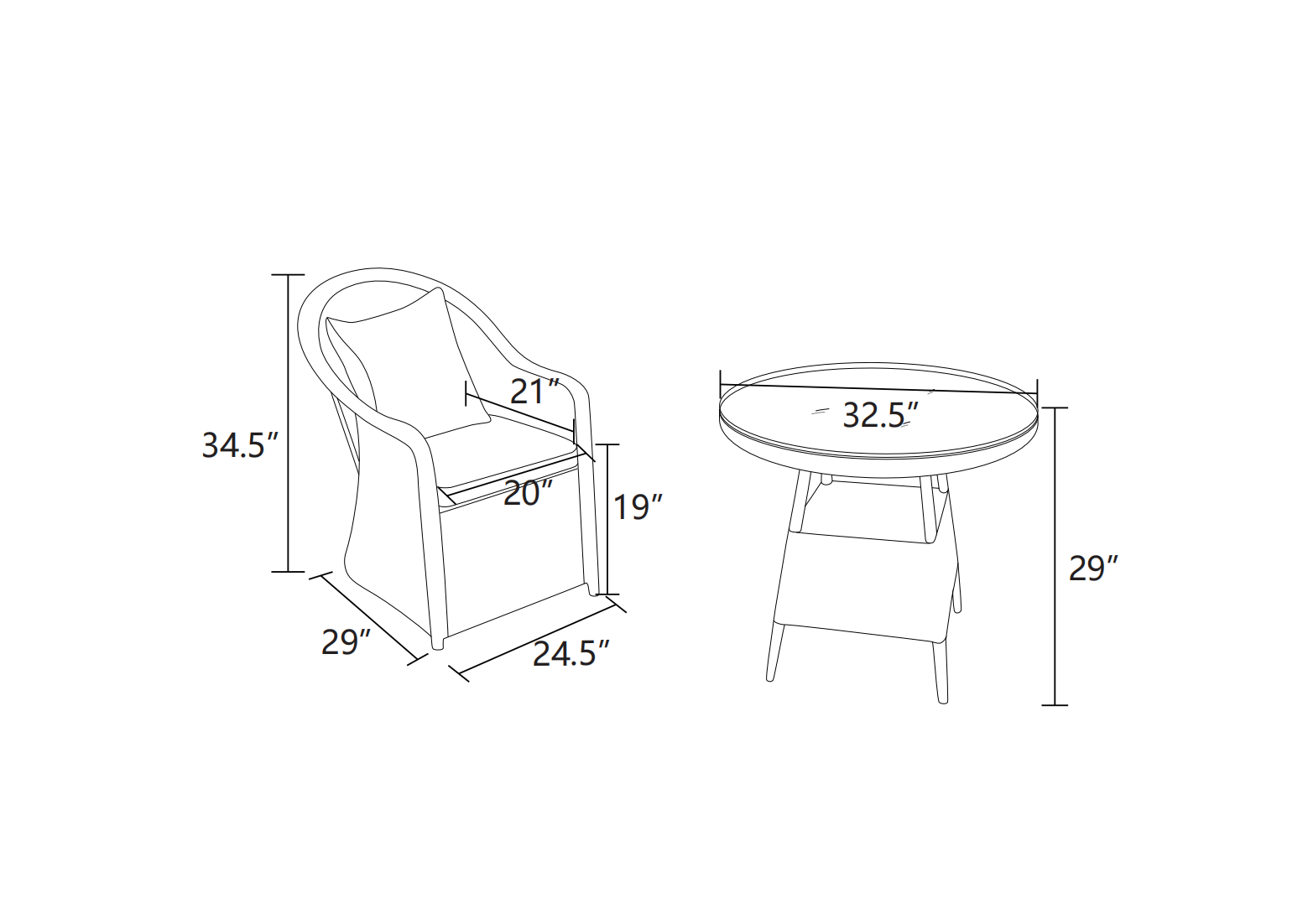 Ainehome 7-teiliges Outdoor-Sofa-Set aus Polyethylen und Eisengrau