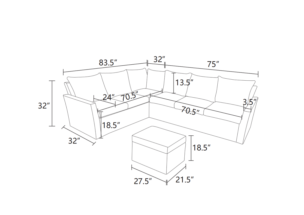 Gray Polyethylene and Iron 3-Piece Outdoor Seating Set - product image