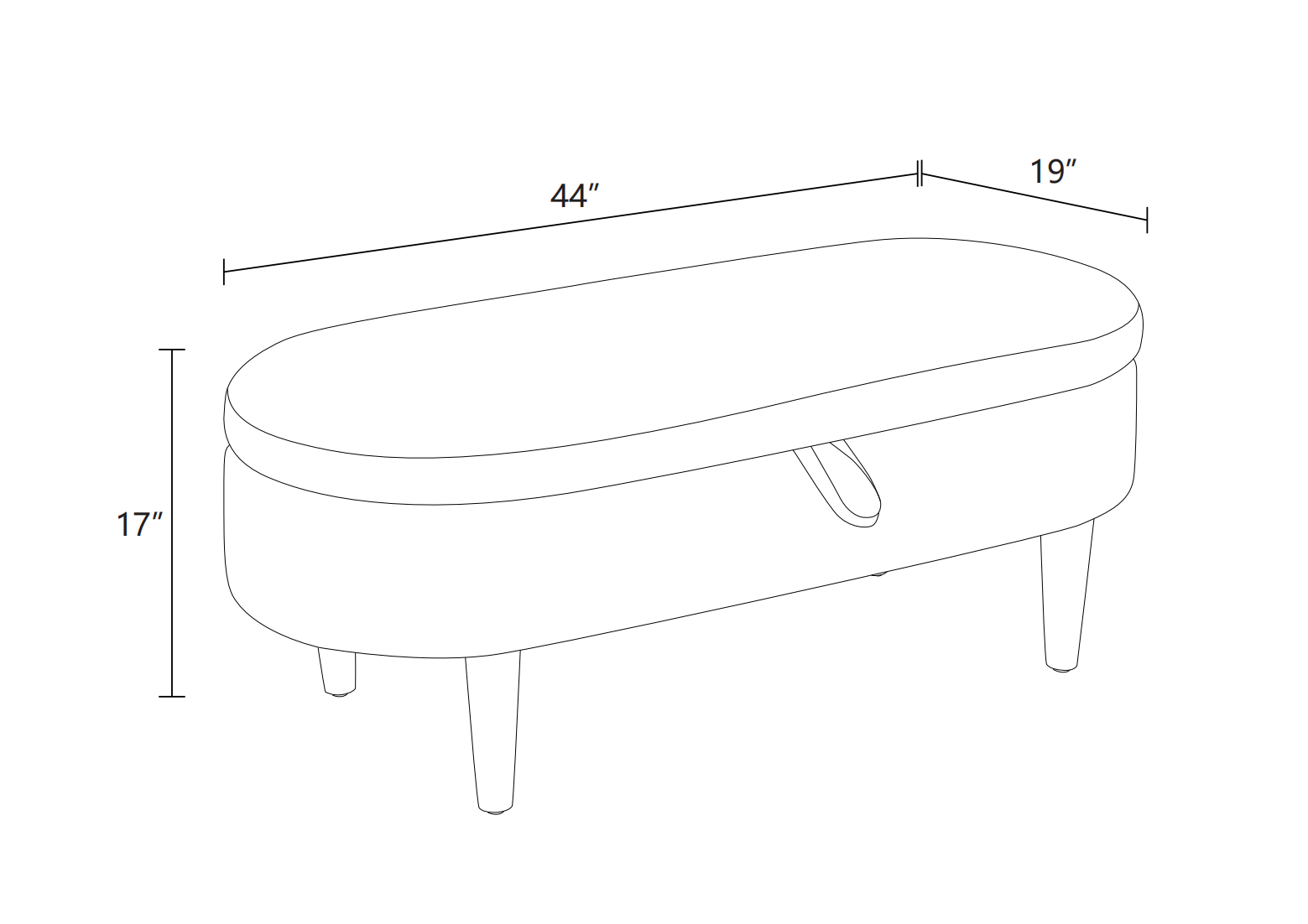 Blue Faux Fur Storage Ottoman with Large Compartment - Pickup in LA