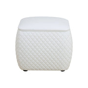 White Cat-Scratch Leather living room Square Low Stool
