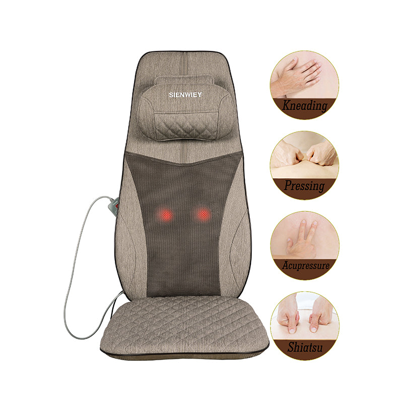 SIENWIEY Air 4.0 Full Body Massage Cushion Neck & Back Shiatsu Massage Chair Pad