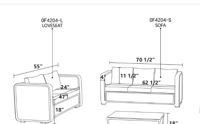 55" Iron White Double Chair&70.5" Iron White 3 Person Chair（2 pieces）