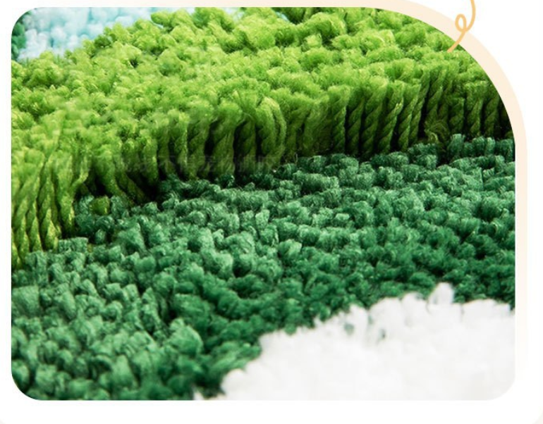 Green moss and fresh floral flocked rug for living room, coffee table, bedroom, bedside rug, thickened non-slip floor mat/foot mat.
