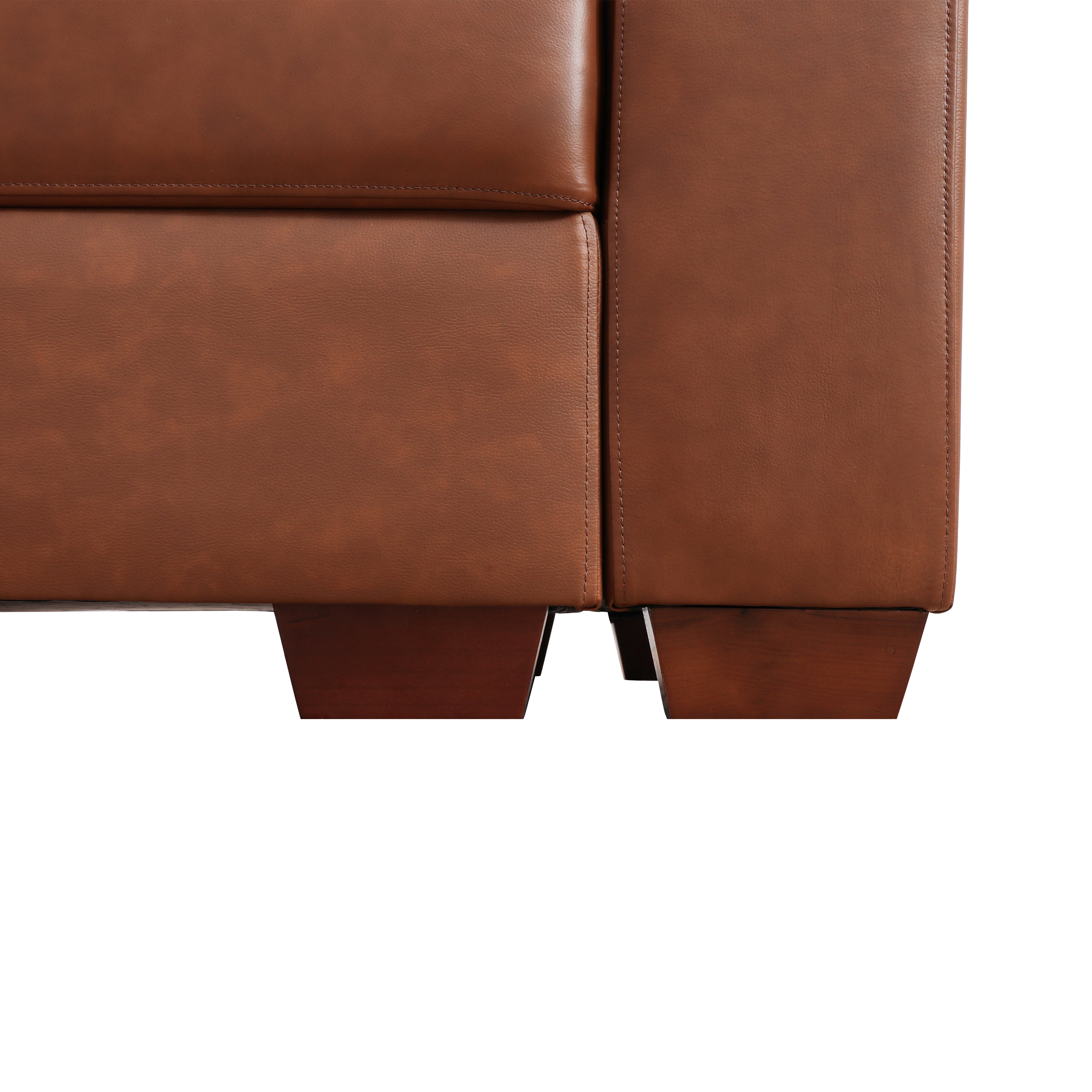 Conjunto de sofá y silla 3+2 en piel de vaca marrón de Ainehome 