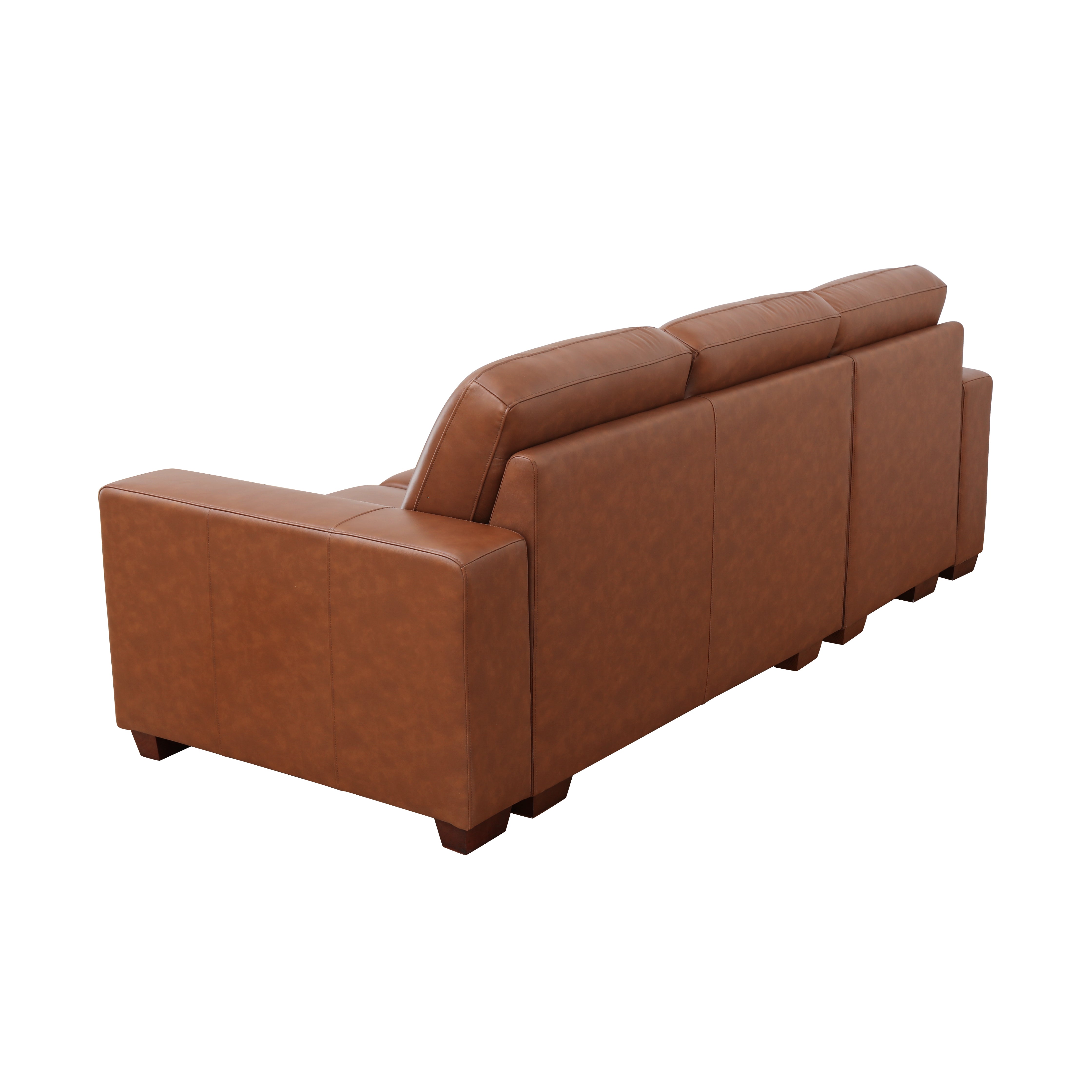 Conjunto de sofá y silla 3+2 en piel de vaca marrón de Ainehome 