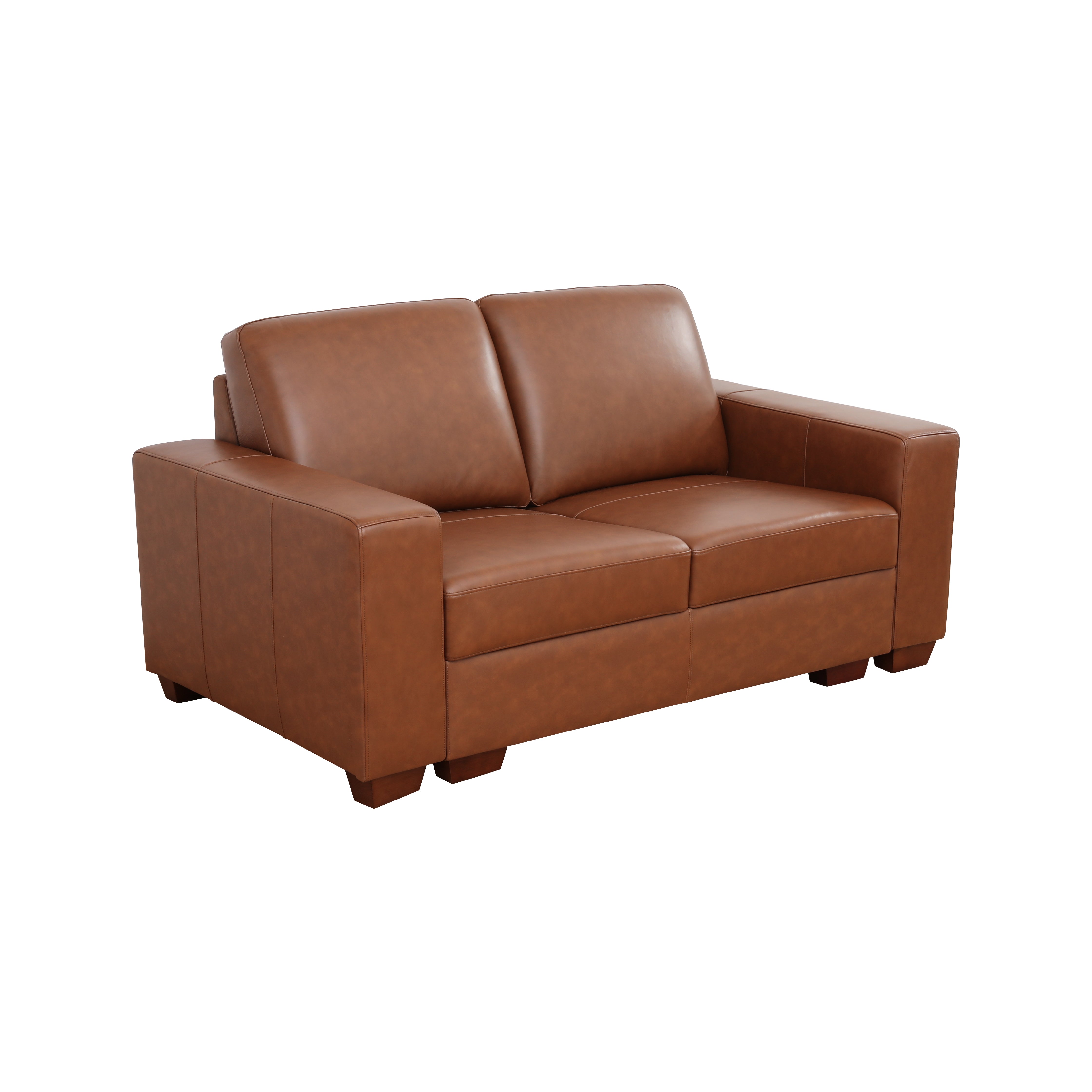 Conjunto de sofá y silla 2+2+1 de piel de vaca marrón de Ainehome 