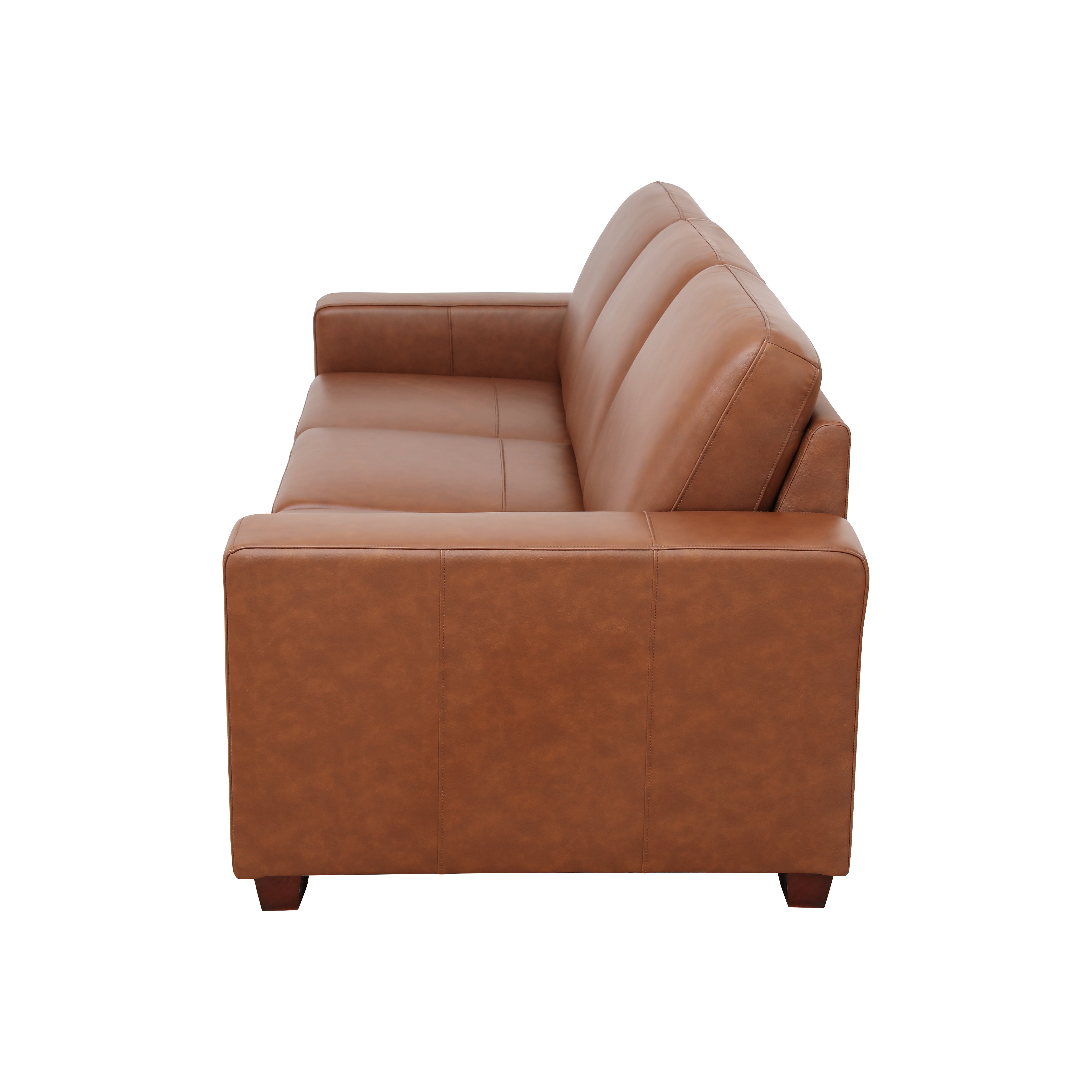 Conjunto de sofá y silla 3+2 en piel de vaca marrón de Ainehome 