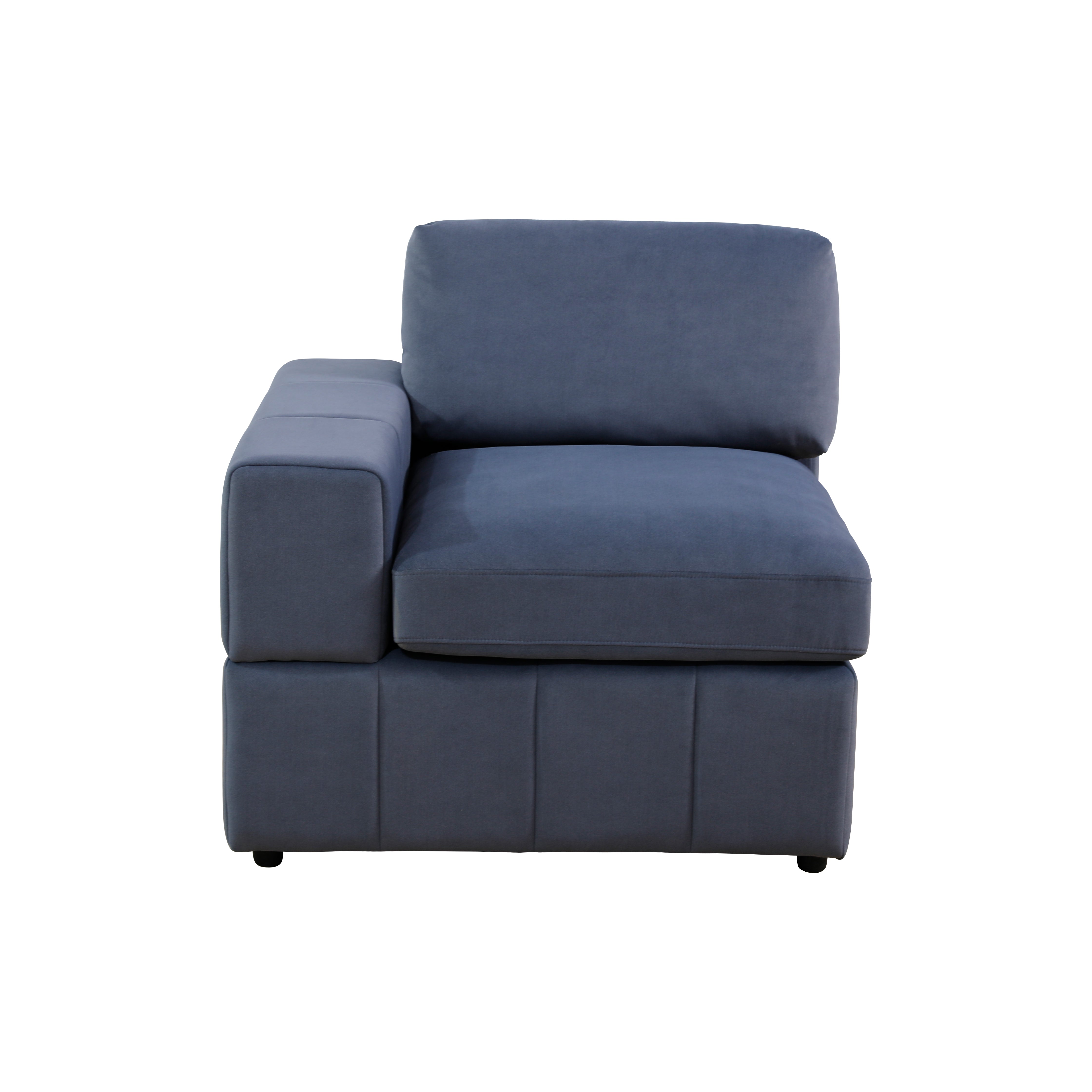 Ainehome Navy Blue Corduroy 6-Seater Combo Sofa Set