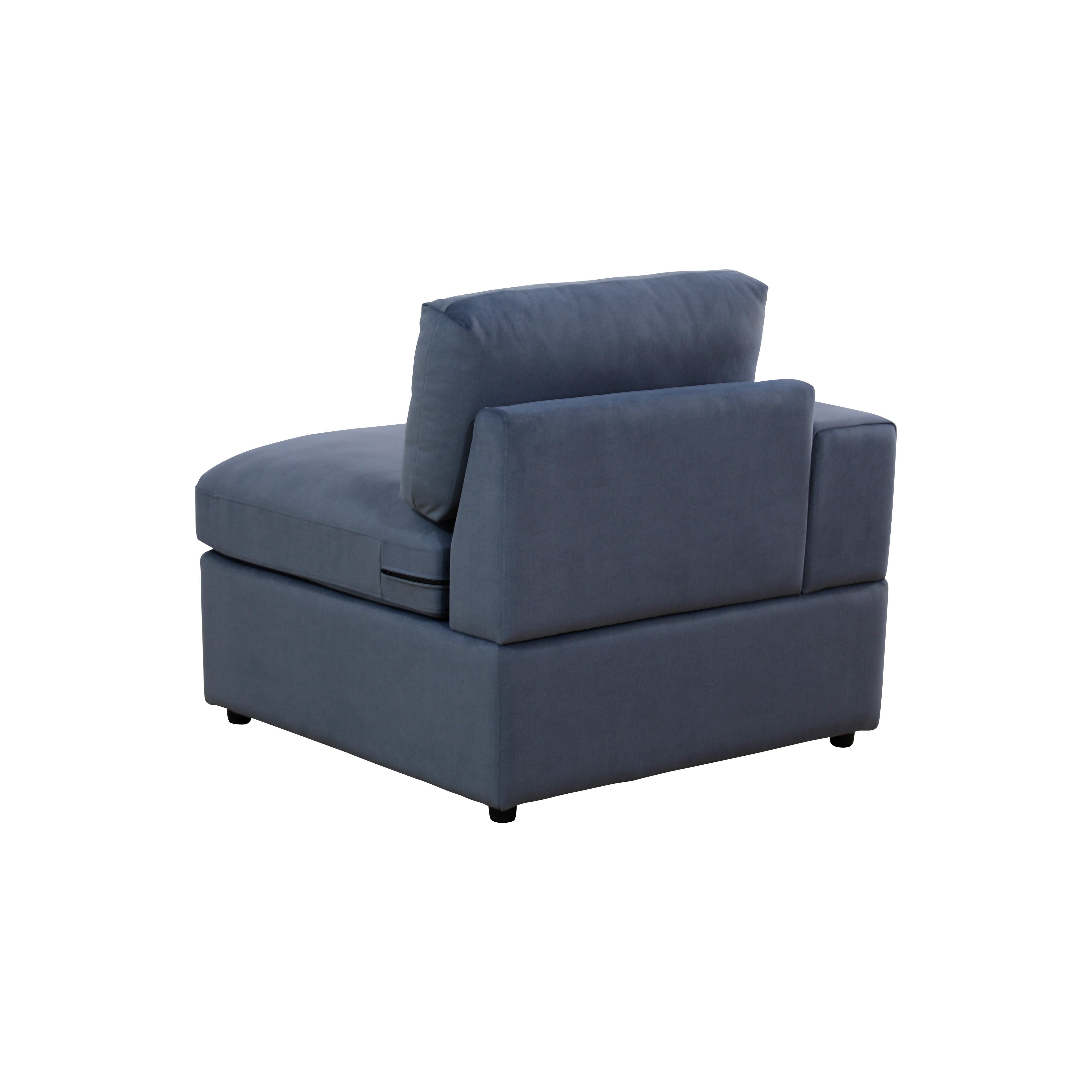 Ainehome Navy Blue Corduroy 6-Seater Combo Sofa Set