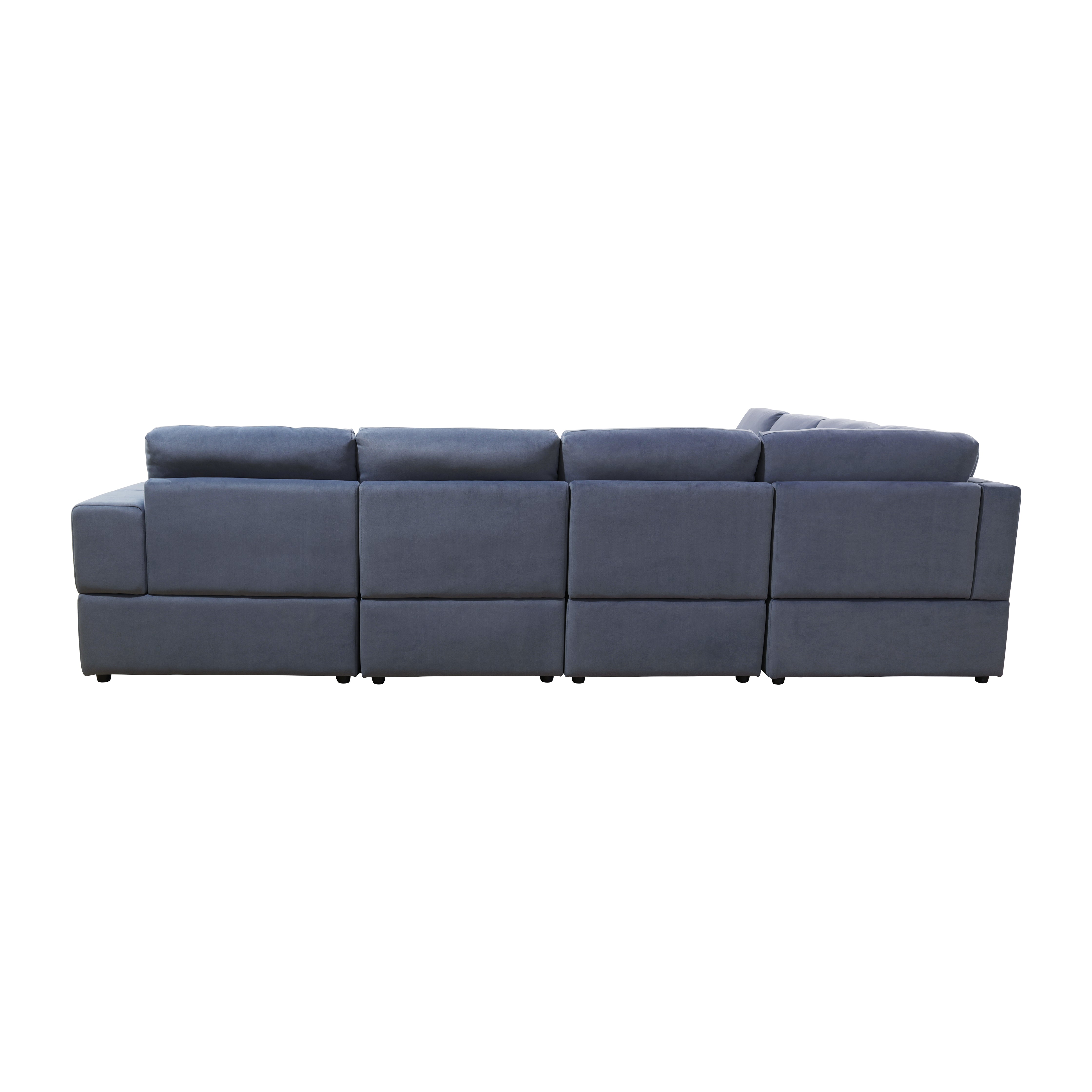 Ainehome Navy Blue Corduroy 6-Seater Combo Sofa Set