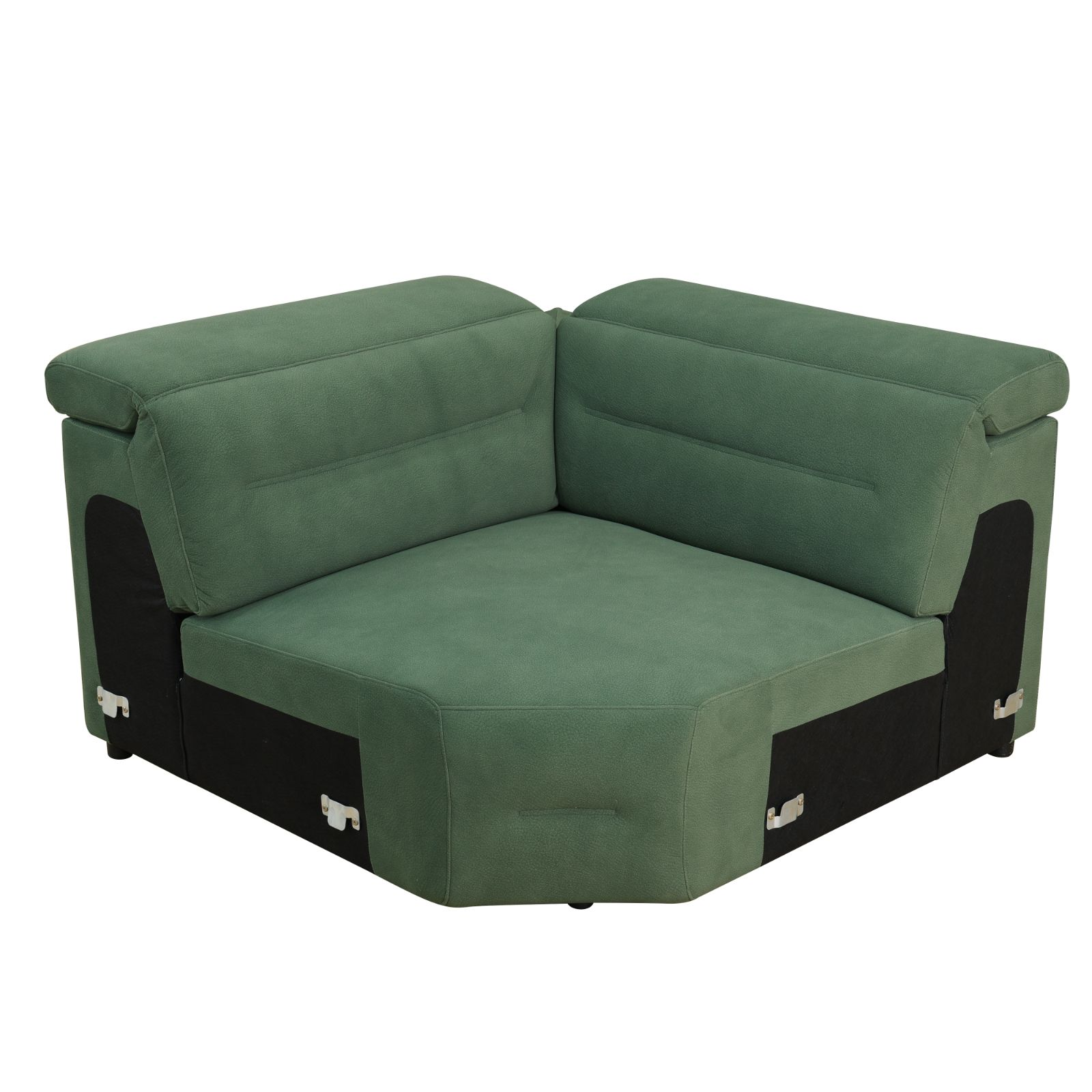Green Flannel 4-Piece Living Room Recliner Sofa Set