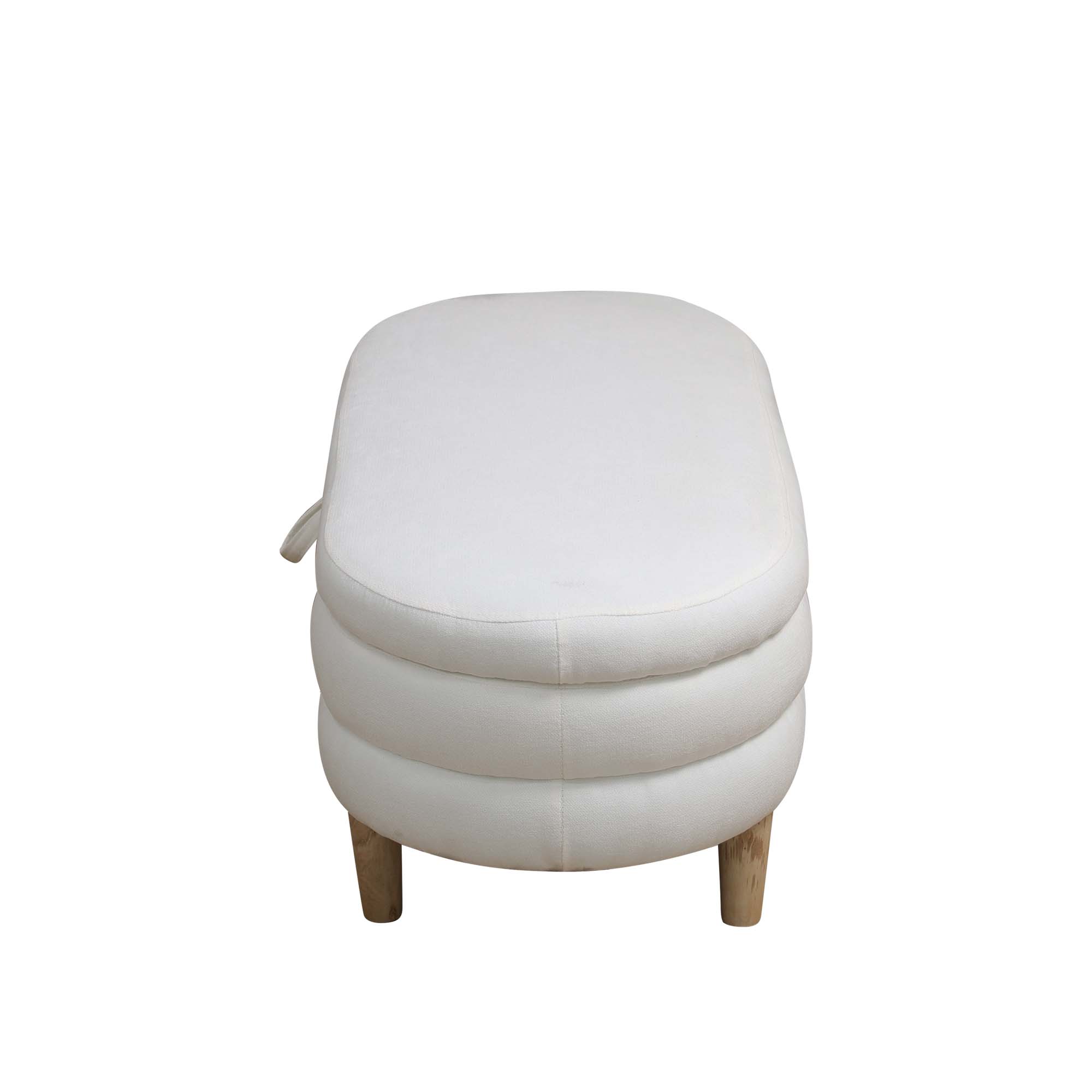 White Calico living room Storage Ottoman